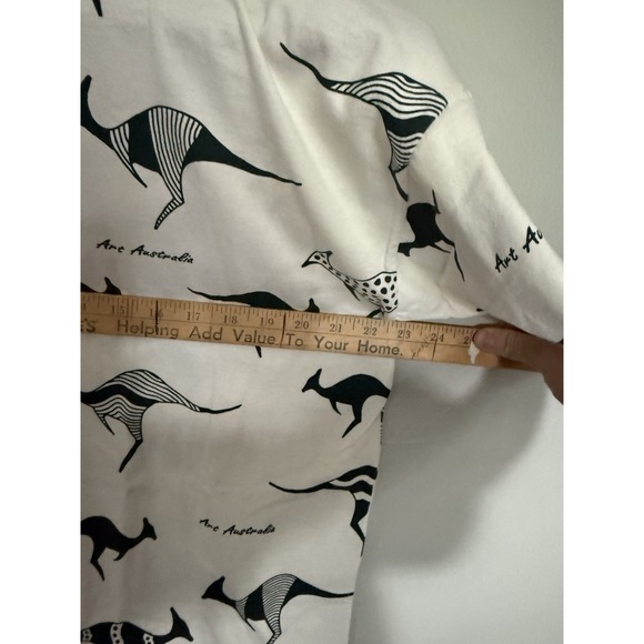 Vintage Art Australia Shirt Mens Large Black Golf Graphic Kangaroo All Over 90s - Picture 5 of 6